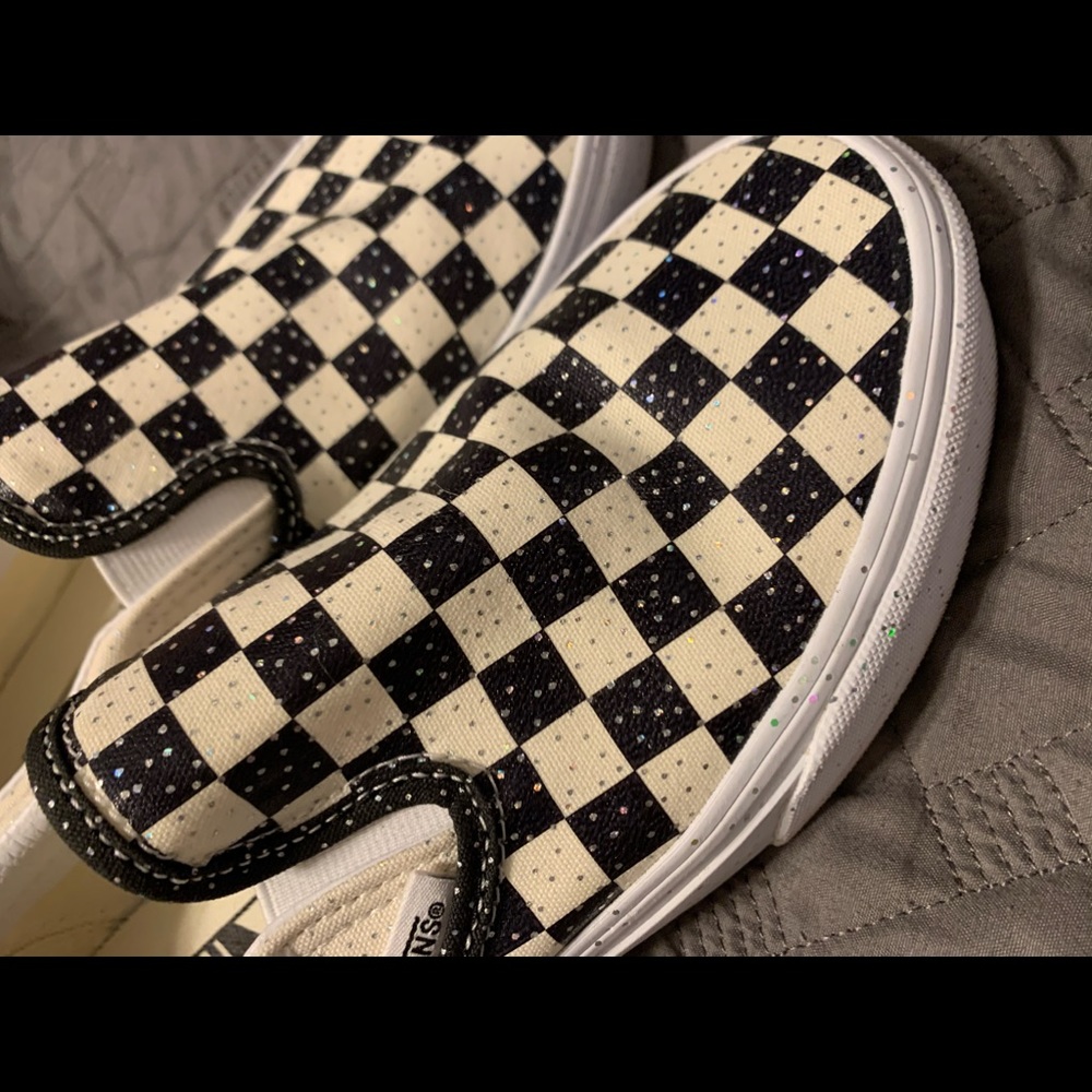 Checkered Glitter Vans